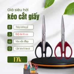 Kéo Cắt Giấy Văn Phòng 18 Cm Thép Không Gỉ Cắt Mượt Mà Êm Ái