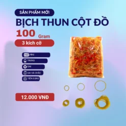 Dây Thun Cột Đồ 100 Gram 3 Size Nhỏ Trung Đại