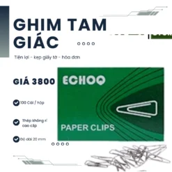 Ghim kẹp giấy tam giác C62 - Chất lượng cao cấp - số lượng 100 cái /hộp