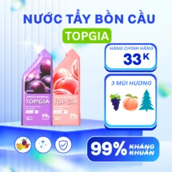 Nước Tẩy Rửa Bồn Cầu Topgia - 500 Ml - Hương Nho - Đào - Gỗ Thông