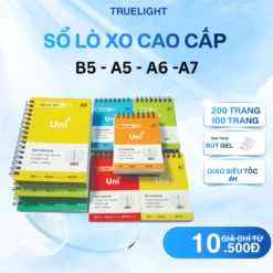 Sổ Lò Xo Văn Phòng Cao Cấp Uni PLus Kích Thước A4 B5 A5 A6 A7 - 200 Trang/100 Trang